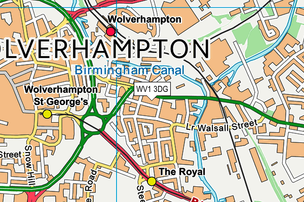 WV1 3DG map - OS VectorMap District (Ordnance Survey)