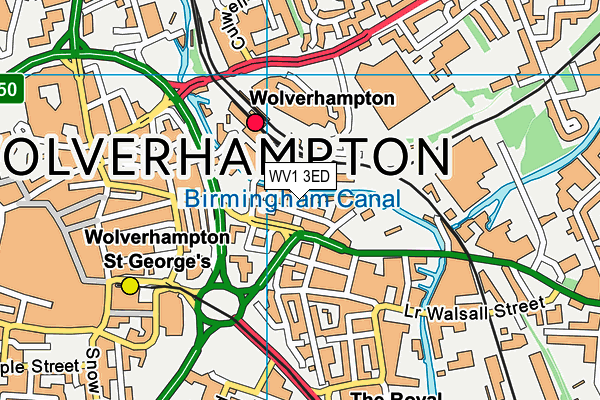 WV1 3ED map - OS VectorMap District (Ordnance Survey)