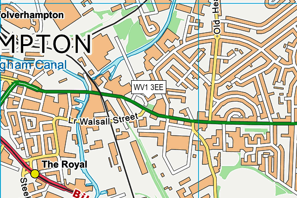 WV1 3EE map - OS VectorMap District (Ordnance Survey)