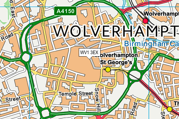 WV1 3EX map - OS VectorMap District (Ordnance Survey)