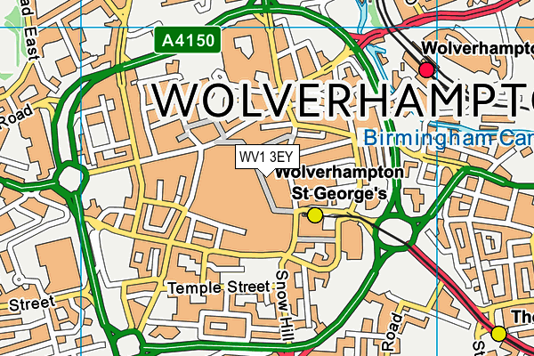 WV1 3EY map - OS VectorMap District (Ordnance Survey)