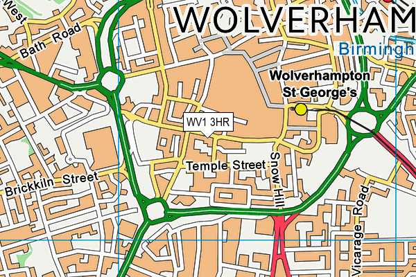 WV1 3HR map - OS VectorMap District (Ordnance Survey)