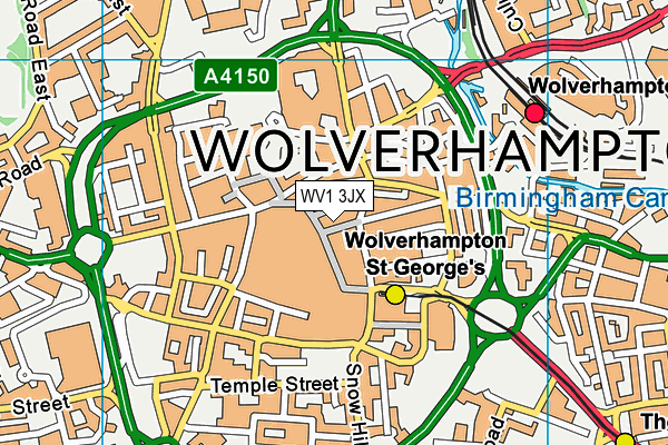 WV1 3JX map - OS VectorMap District (Ordnance Survey)