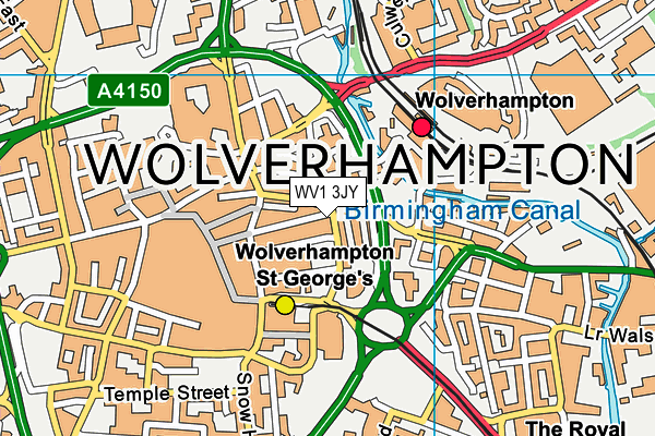 WV1 3JY map - OS VectorMap District (Ordnance Survey)