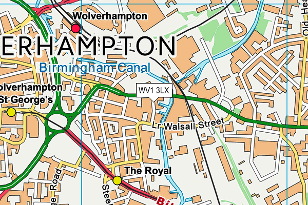 WV1 3LX map - OS VectorMap District (Ordnance Survey)