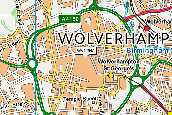 WV1 3NA map - OS VectorMap District (Ordnance Survey)