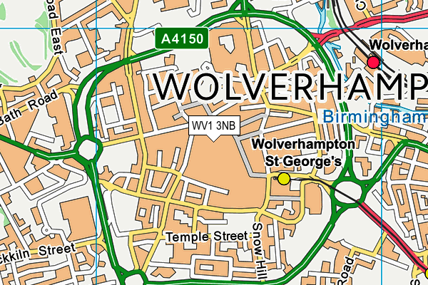 WV1 3NB map - OS VectorMap District (Ordnance Survey)