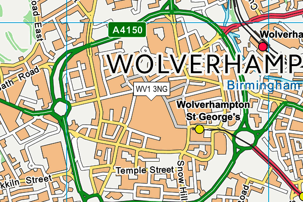 WV1 3NG map - OS VectorMap District (Ordnance Survey)