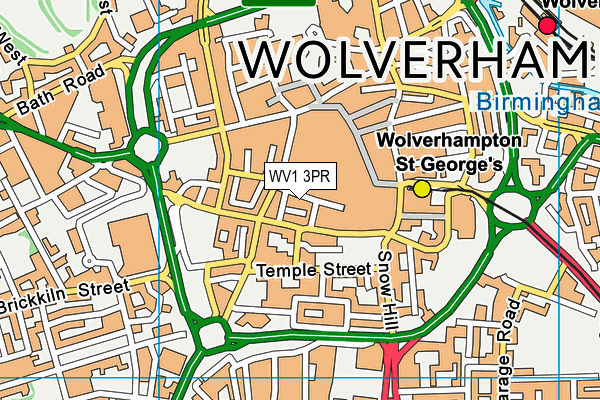 WV1 3PR map - OS VectorMap District (Ordnance Survey)