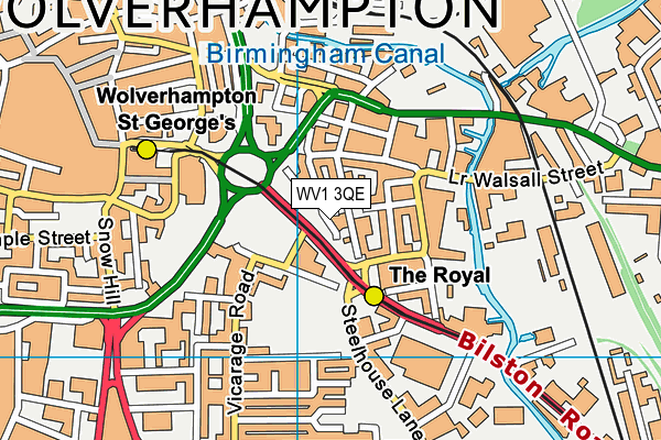 WV1 3QE map - OS VectorMap District (Ordnance Survey)