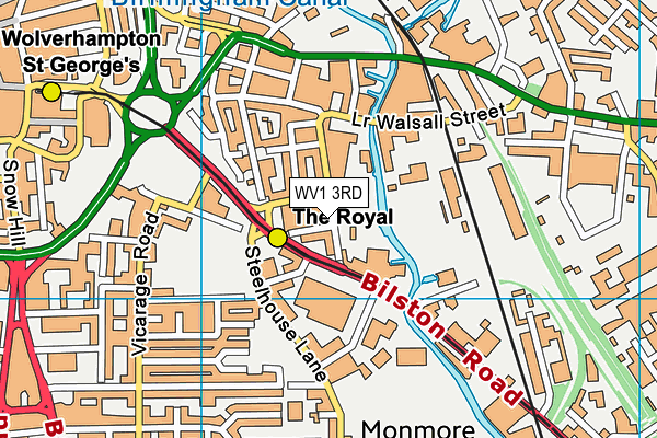 WV1 3RD map - OS VectorMap District (Ordnance Survey)