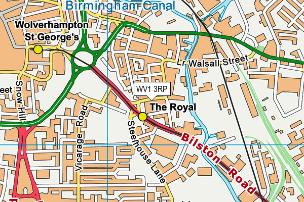 WV1 3RP map - OS VectorMap District (Ordnance Survey)