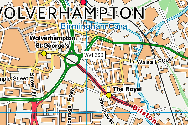WV1 3SD map - OS VectorMap District (Ordnance Survey)