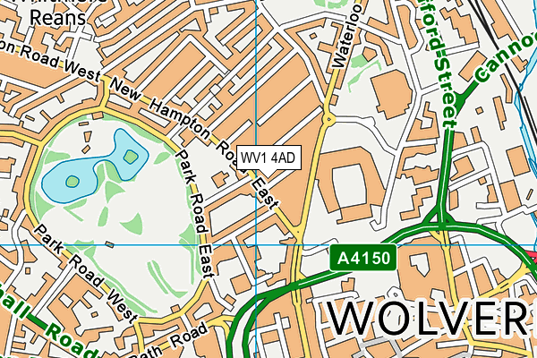 WV1 4AD map - OS VectorMap District (Ordnance Survey)