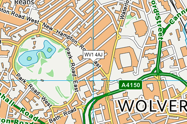 WV1 4AJ map - OS VectorMap District (Ordnance Survey)