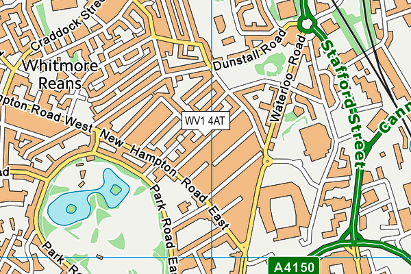 WV1 4AT map - OS VectorMap District (Ordnance Survey)