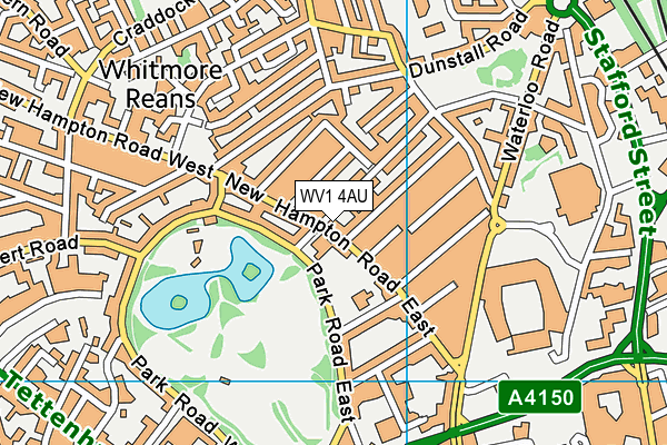 WV1 4AU map - OS VectorMap District (Ordnance Survey)