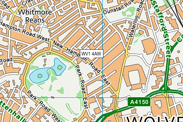 WV1 4AW map - OS VectorMap District (Ordnance Survey)