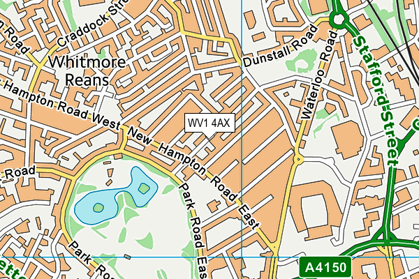 WV1 4AX map - OS VectorMap District (Ordnance Survey)