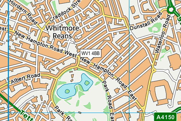 WV1 4BB map - OS VectorMap District (Ordnance Survey)