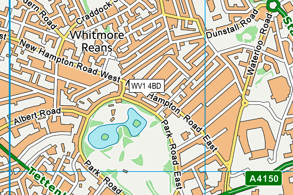 WV1 4BD map - OS VectorMap District (Ordnance Survey)