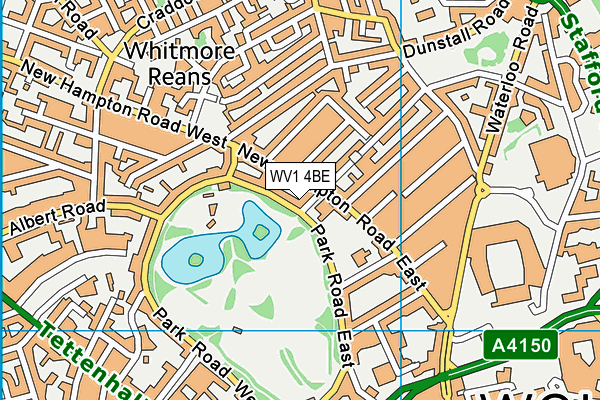 West Park Primary School map (WV1 4BE) - OS VectorMap District (Ordnance Survey)