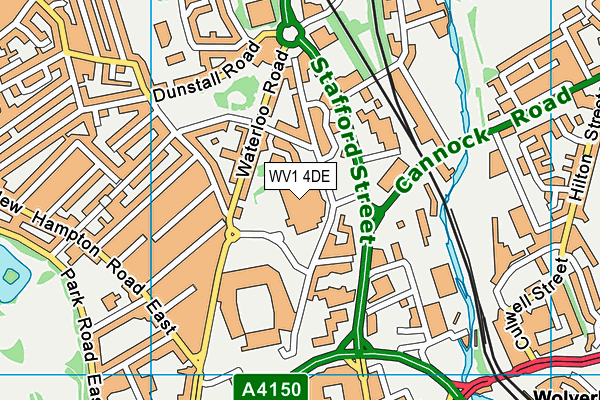 WV1 4DE map - OS VectorMap District (Ordnance Survey)