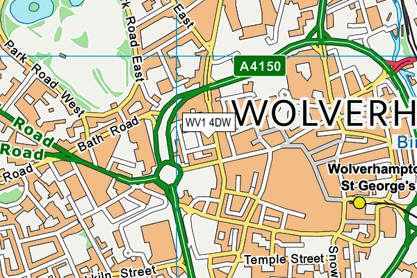 WV1 4DW map - OS VectorMap District (Ordnance Survey)
