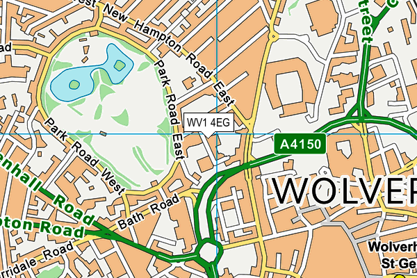 Wv Active Central map (WV1 4EG) - OS VectorMap District (Ordnance Survey)