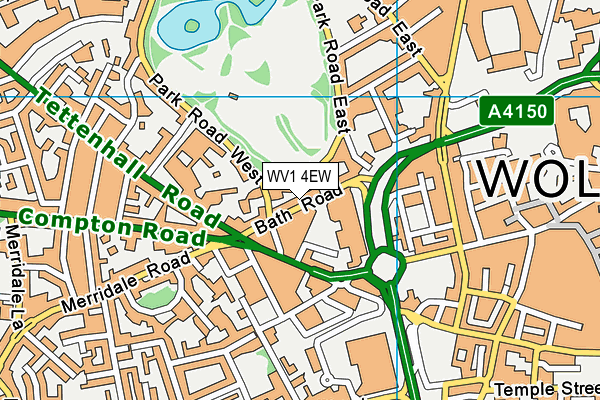 WV1 4EW map - OS VectorMap District (Ordnance Survey)