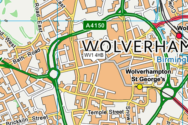 WV1 4HB map - OS VectorMap District (Ordnance Survey)