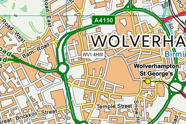 WV1 4HW map - OS VectorMap District (Ordnance Survey)