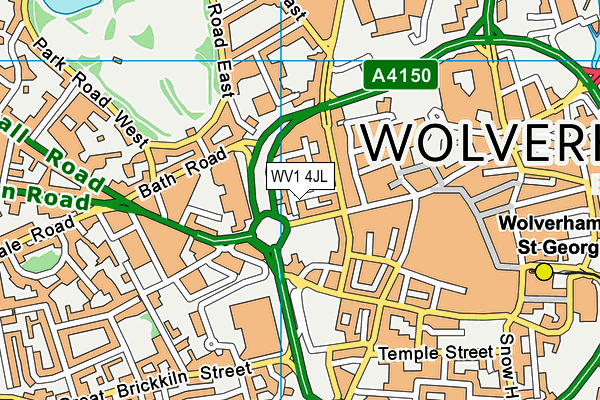 WV1 4JL map - OS VectorMap District (Ordnance Survey)