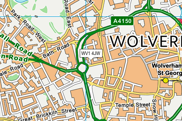WV1 4JW map - OS VectorMap District (Ordnance Survey)