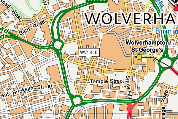 WV1 4LE map - OS VectorMap District (Ordnance Survey)