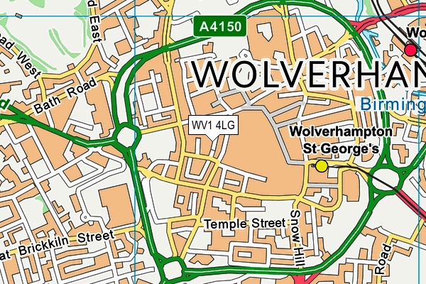 WV1 4LG map - OS VectorMap District (Ordnance Survey)