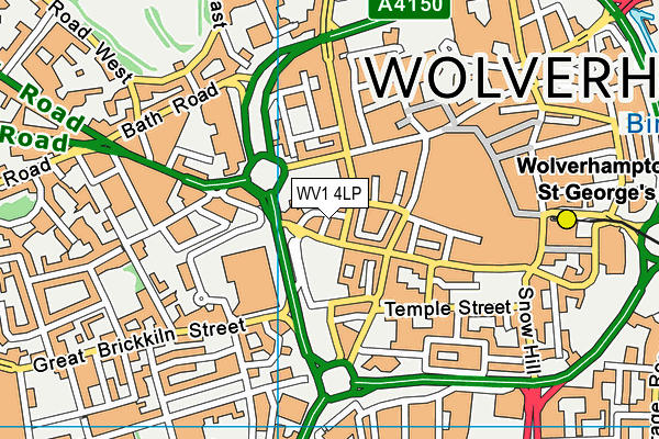 WV1 4LP map - OS VectorMap District (Ordnance Survey)