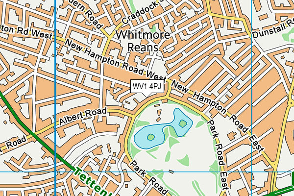 WV1 4PJ map - OS VectorMap District (Ordnance Survey)