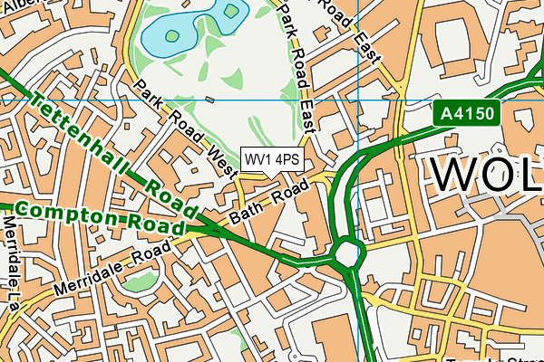 WV1 4PS map - OS VectorMap District (Ordnance Survey)