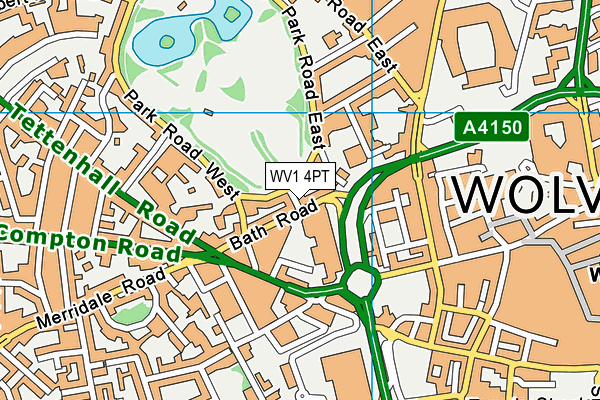 WV1 4PT map - OS VectorMap District (Ordnance Survey)