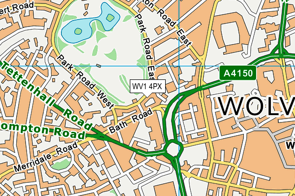 WV1 4PX map - OS VectorMap District (Ordnance Survey)
