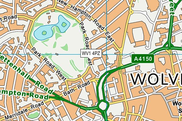 WV1 4PZ map - OS VectorMap District (Ordnance Survey)