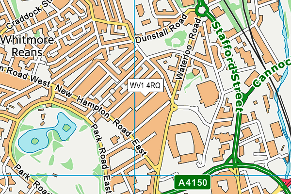 WV1 4RQ map - OS VectorMap District (Ordnance Survey)