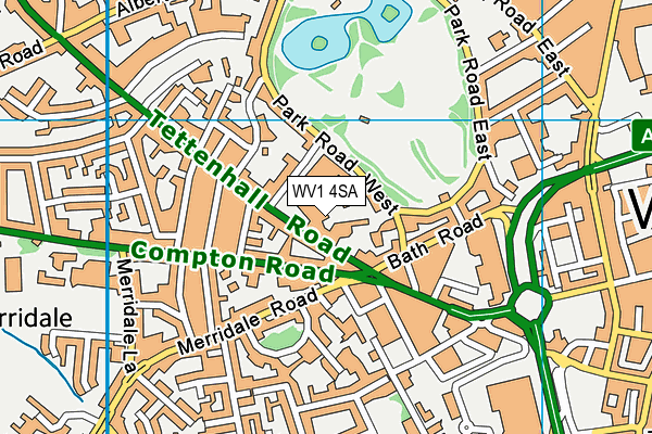 WV1 4SA map - OS VectorMap District (Ordnance Survey)