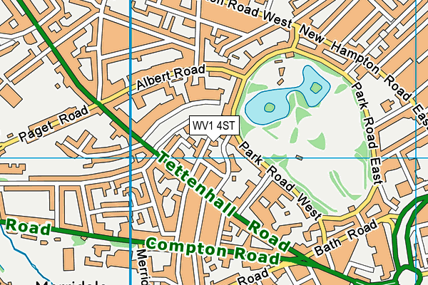 WV1 4ST map - OS VectorMap District (Ordnance Survey)