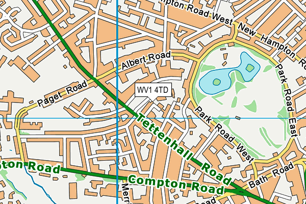 WV1 4TD map - OS VectorMap District (Ordnance Survey)