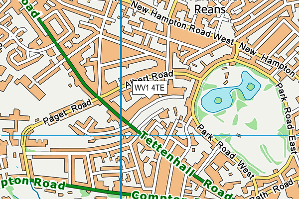 WV1 4TE map - OS VectorMap District (Ordnance Survey)
