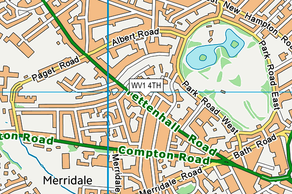 WV1 4TH map - OS VectorMap District (Ordnance Survey)