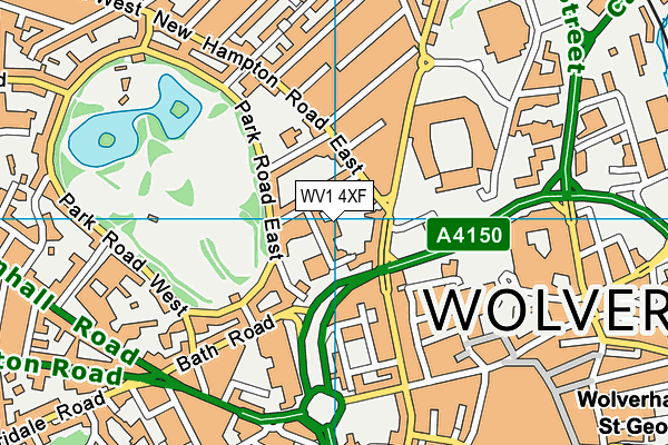 WV1 4XF map - OS VectorMap District (Ordnance Survey)