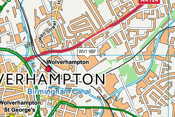WV1 9BF map - OS VectorMap District (Ordnance Survey)